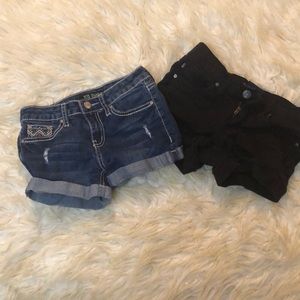 Blue and Black Jean Shorts